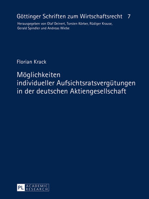 cover image of Möglichkeiten individueller Aufsichtsratsvergütungen in der deutschen Aktiengesellschaft